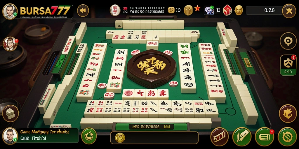 Tampilan gameplay BURSA777 yang menarik dengan ubin Mahjong berwarna-warni.