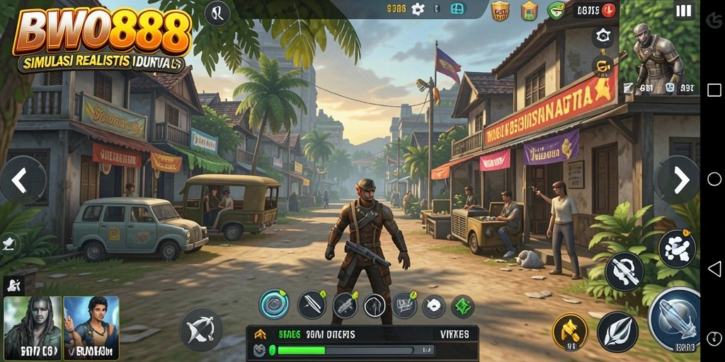 Tampilan screenshot BWO888 menampilkan karakter interaktif dalam dunia simulasi.