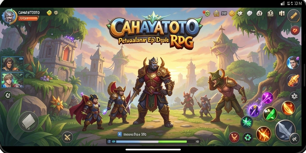 Screenshot CAHAYATOTO menampilkan pertempuran seru dalam dunia RPG.