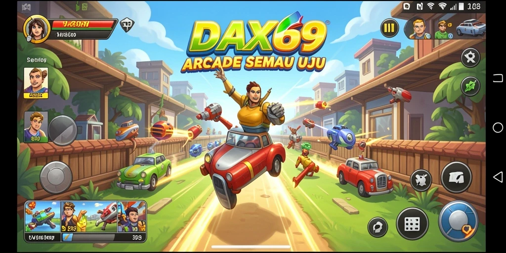 Tampilan gameplay DAX69 yang menarik dan penuh warna.