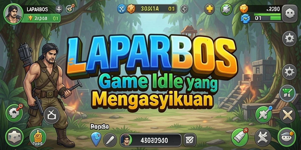 Tampilan gameplay LAPARBOS dengan karakter-karakter Idle.
