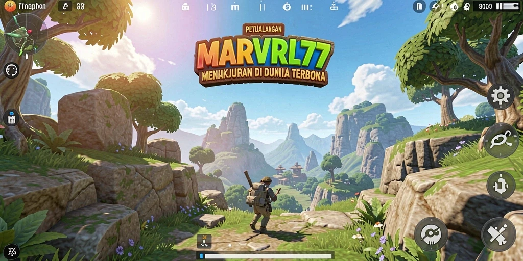 Screen gameplay <strong>MARVRL77</strong> yang menampilkan eksplorasi dunia terbuka.