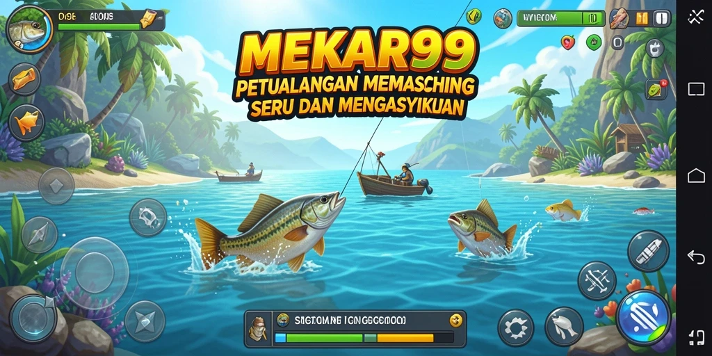 Tampilan gameplay MEKAR99 dengan pengalaman memancing yang realistis.