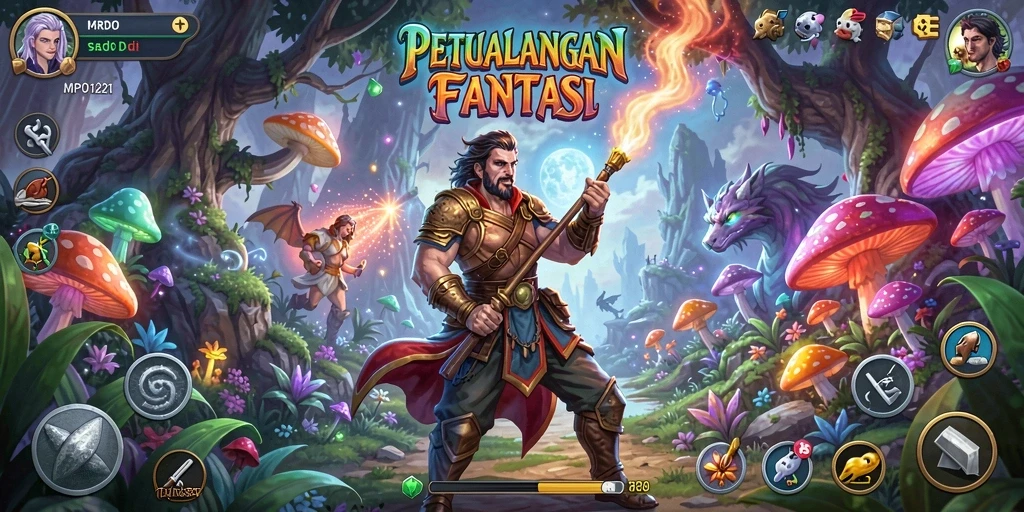Gameplay MPO1221 menunjukkan petualangan seru di dunia fantasi.