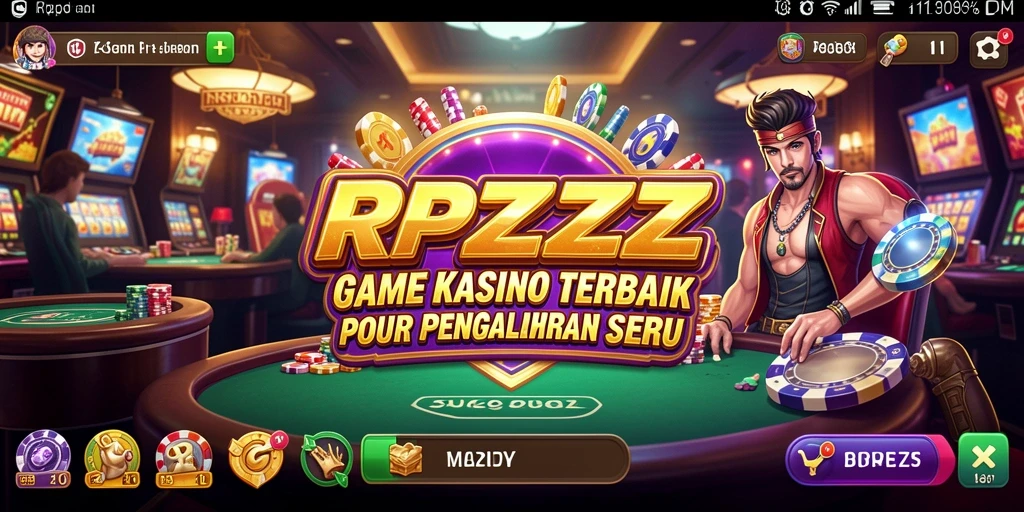 Tampilan gameplay menarik dari RPZZZ yang menggambarkan suasana kasino.