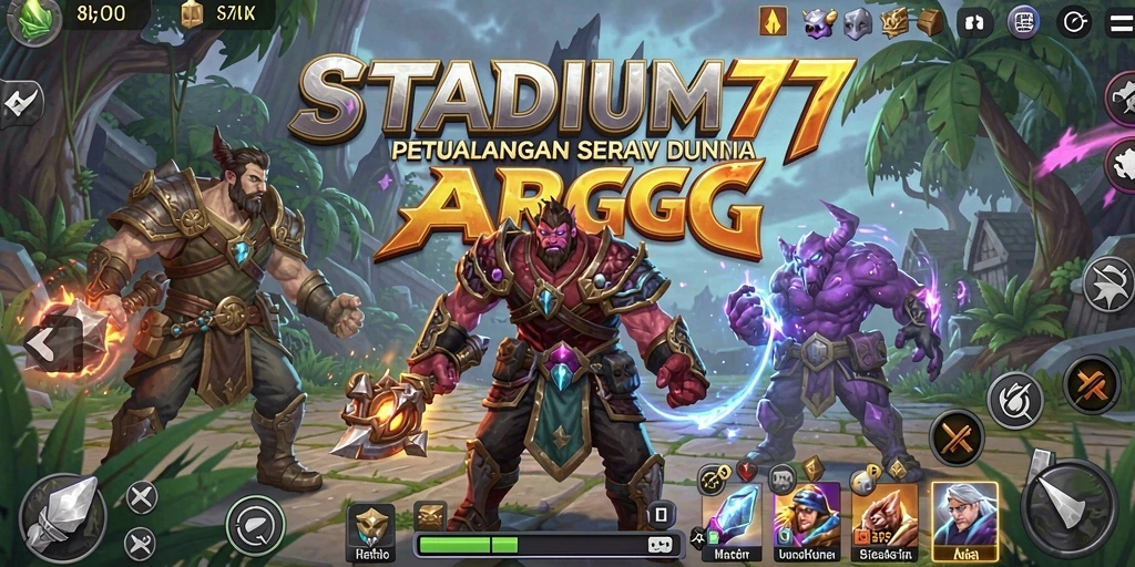 Tampilan menegangkan pertempuran dalam STADIUM77 dengan grafis yang menakjubkan.